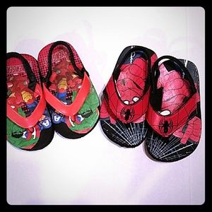 Shoes - 2 NWOT Flip Flops Spiderman and Avengers Shoes - 2 NWOT Flip Flops Spiderman and Avengers